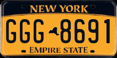 NY license plate GGG8691