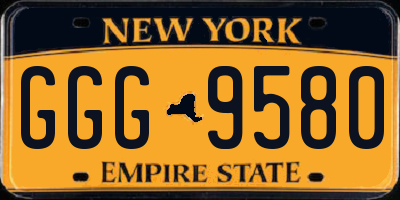 NY license plate GGG9580