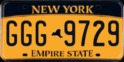NY license plate GGG9729