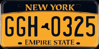 NY license plate GGH0325