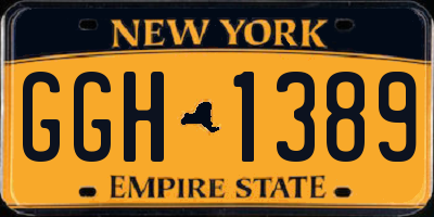 NY license plate GGH1389