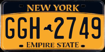 NY license plate GGH2749