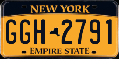 NY license plate GGH2791