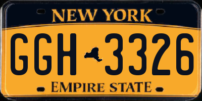 NY license plate GGH3326