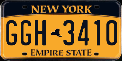 NY license plate GGH3410