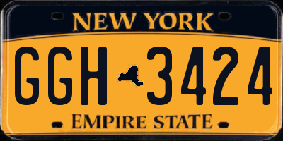 NY license plate GGH3424