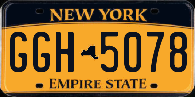 NY license plate GGH5078