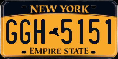 NY license plate GGH5151