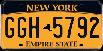 NY license plate GGH5792
