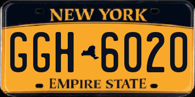 NY license plate GGH6020