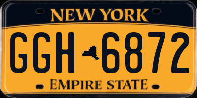 NY license plate GGH6872