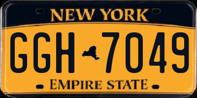 NY license plate GGH7049