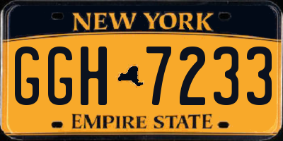 NY license plate GGH7233