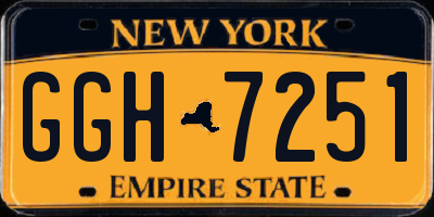 NY license plate GGH7251
