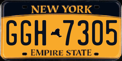 NY license plate GGH7305