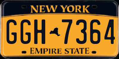 NY license plate GGH7364