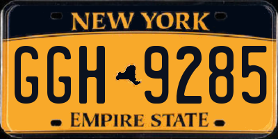 NY license plate GGH9285