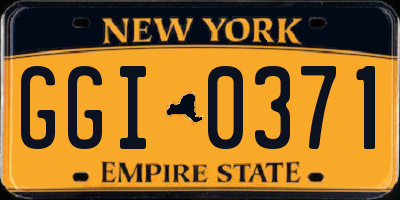 NY license plate GGI0371