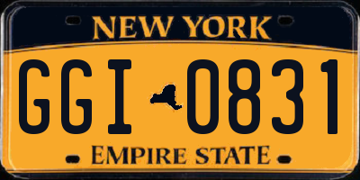 NY license plate GGI0831