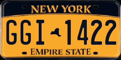 NY license plate GGI1422
