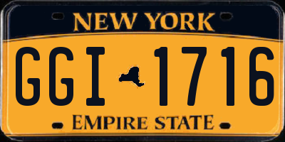 NY license plate GGI1716
