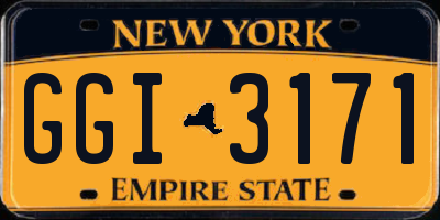 NY license plate GGI3171