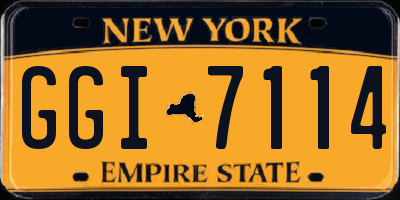 NY license plate GGI7114