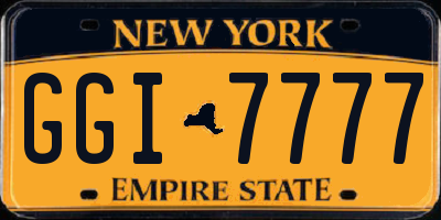 NY license plate GGI7777