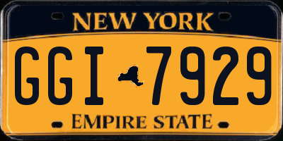 NY license plate GGI7929
