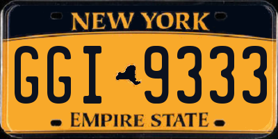 NY license plate GGI9333