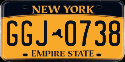 NY license plate GGJ0738