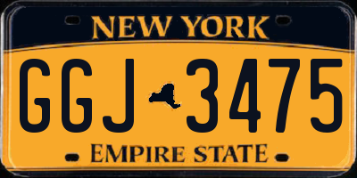 NY license plate GGJ3475