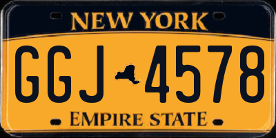 NY license plate GGJ4578