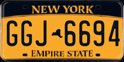 NY license plate GGJ6694