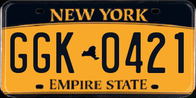 NY license plate GGK0421