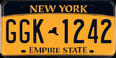 NY license plate GGK1242