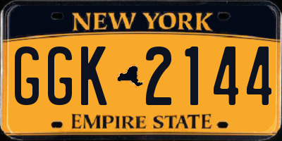 NY license plate GGK2144