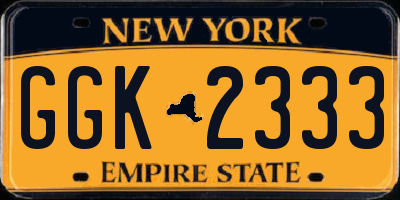 NY license plate GGK2333