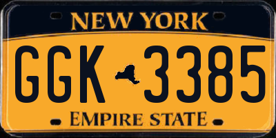 NY license plate GGK3385