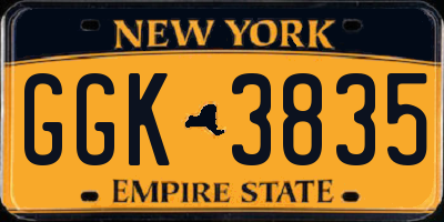 NY license plate GGK3835