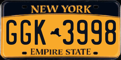 NY license plate GGK3998