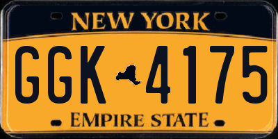 NY license plate GGK4175