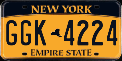 NY license plate GGK4224