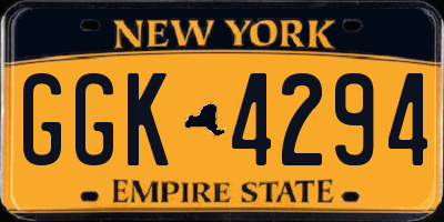 NY license plate GGK4294