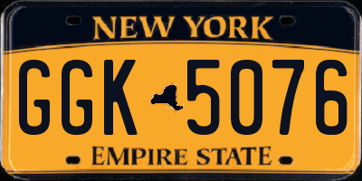 NY license plate GGK5076