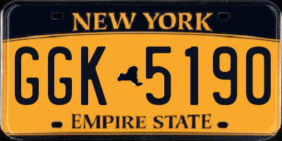 NY license plate GGK5190