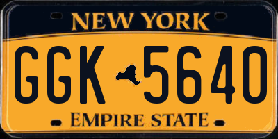 NY license plate GGK5640
