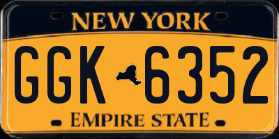NY license plate GGK6352