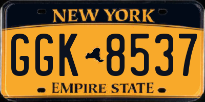 NY license plate GGK8537