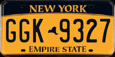 NY license plate GGK9327
